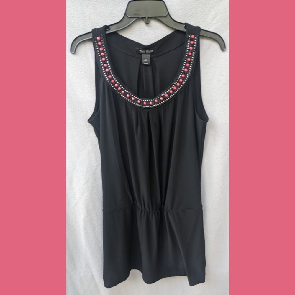 White House Black Market dress with pink beading Size M